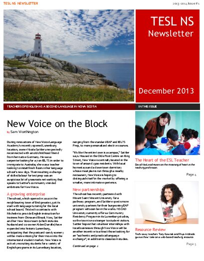 TESL Nova Scotia&nbsp;Journal